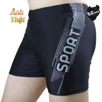 Quần Bơi Nam Dáng Đùi Chất Vải Co Giãn Form Ôm Body SZone SQB105 - Ghi,5XL