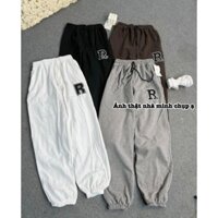 Quần bom dáng suông thêu chữ R