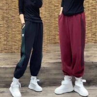 Quần bom thể thao bo gấu trơn màu 2 sọc chất umi ( kèm ảnh thật)