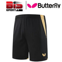 Quần Bóng Bàn Butterfly Đen Vàng 7052 Cao Cấp - Chất Thun Siêu Mát , Không Thô Cứng , Thấm Hút Mồ Hôi Cực Tốt