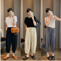Quần Boom gấu dáng baggy nữ,lưng chun Belle`s Clothes chất vải mềm mịn thoáng mát,dập ly nổi lên form siêu xinh