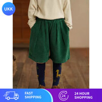 Quần Boot Corduroy Phong Cách Rừng Dành Cho Trẻ Em, Quần Ống Rộng Năm Điểm Cho Bé Gái, Quần Rộng Phong Cách Retro Mùa Thu