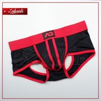 Quần Boxer Addicted đen phối đỏ hở mông