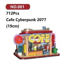 ✨Quán Cà Phê Cyberpunk 2077 Đồ Chơi Lắp Ráp Mô Hình 712Chi Tiết Decool Xây Nhà Lắp Ghép Xếp Hình
