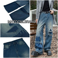 QUẦN CÁI BANG KABIBARA UNISEX K2 BAGGY PANTS_quần jean NAM NỮ menswear chấp vá rách xé 2 mãng Có Túi