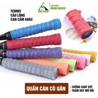 Quấn cán vợt Tennis, Cầu lông có gân chống xoay vợt, thấm hút mồ hôi Minh House - Nõn Chuối-5 Chiếc
