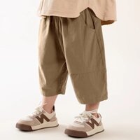 Quần Capri cho bé trai, mùa hè 2025, quần cotton mỏng mới cho trẻ nhỏ và trẻ em, quần rộng thoải mái