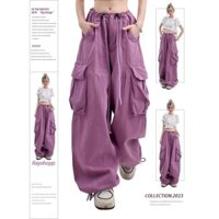 Quần cargo Lưng Cao Ống Rộng Năng Động Thời Trang Theo Phong Cách Mỹ Cho Nữ