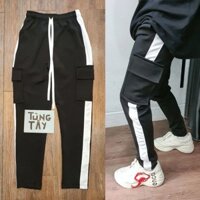 Quần Cargo Pant 1 Sọc Line Nỉ Trơn Co Giãn Tốt Kiểu Dáng Unisex Nam & Nữ