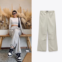 Quần cargo vải dù ống rộng thể thao