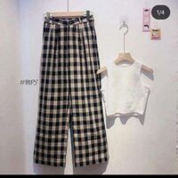 Quần caro pants màu nâu đen 100cm