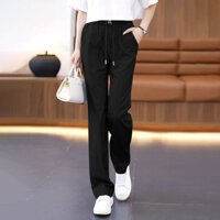 Quần Casual Nữ Mỏng Lụa Băng Co Giãn Eo Rộng Thoải Mái Giảm Béo Đa Năng Quần Ống Rộng