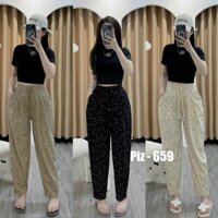 Quần chấm bi vải dù gió mềm mát,cạp chun co giãn 47- 60kg