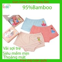 Quần chip bé gái quần lót bé gái công chúa cao cấp Gee vải sợi tre cho bé từ 1-11 tuổi mềm mịn - sét 3 quần