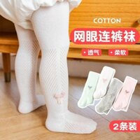 Quần Cho Bé Xuân Hè Mỏng Phong Cách Cotton Nguyên Chất Bé Gái Bé Lớn PP Một Mảnh Lưới Muỗi Tất Trẻ Em Quần Legging20250402