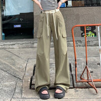Quần chở hàng đường phố cao cấp nhẹ phong cách Mỹ - Quần thể thao thông thường hai chiều rộng rộng rãi mùa hè với mắt cá chân côn & thiết kế ống rộng rách