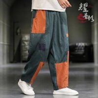 Quần cỡ lớn rộng rãi quần Hán phục Tang quần dài quần sịp xuân hè quần ống rộng nam Ăn Mày phong cách Trung Quốc vá quần ống rộng