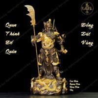 Quan Công Cửu Long Ngũ Kỳ - Quan Thánh Đế Quân - Tượng Đồng Dát Vàng Thờ Cúng