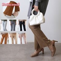 Quần Cotton nữ Quần dài dáng rộng Quần legging trơn cạp cao Quần rộng