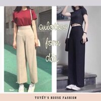 QUẦN CULOTTES DÀI 2 MÀU (Hình thật cận chất vải kéo sang phải để xem) D8-1