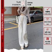 Quần Culottes Nữ Dây Rút To 3 Màu - Quần Dài Nữ Cạp Chun Ống Rộng Vải Nhung QD021 - TH FASHION