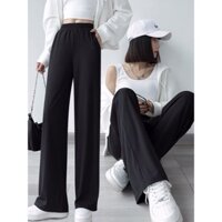 Quần Culottes Nữ Len Tăm Ống Rộng Dây Rút, Quần nữ Hàn Quốc