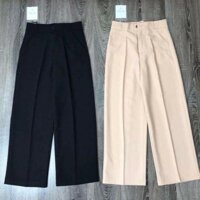 quần culottes ống suông 1 khuy trước tuyết mưa - be,M &lt; 50kg6890