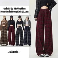 Quần Dạ Kẻ Ống Suông Nữ- Hàng QC cao cấp