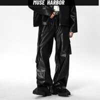 Quần da nam Quần thẳng cao cấp phong cách Mỹ mới mùa xuân