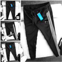 Quần Dài 3 Sọc Thể Thao Nam Thun Poly Kinh Điển Xịn Sò, Co Giãn Mát Mẻ, Chất Bền Đẹp