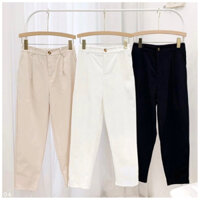 Quần dài baggy kaki basic trẻ trung năng động hai màu kem - Đen DZU.SG