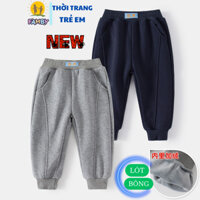 Quần dài bé trai bé gái lót lông FAMBY quần nỉ bông mềm dày dặn thời trang trẻ em