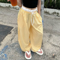 Quần Dài Caro Nữ Lưng Chun Viền Bèo Freesize 60kg