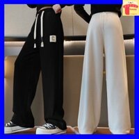 Quần dài cho bé gái size đại 9-16 tuổi đáp chữ C, Quần ống sớ trẻ em nữ vải tăm kiểu dáng khỏe khoắn thời trang