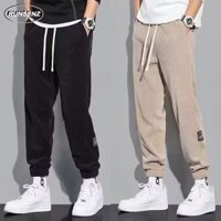 Quần dài đơn giản Nhật Bản Nam Xuân Thu dáng rộng Quần Jogger trơn thông thường