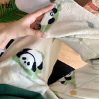 Quần dài gà con mùa thu đông hoạt hình Nữ mặc nhà quần ngủ dễ thương quần ngủ FDS san hô nhung flannel