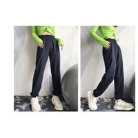 Quần dài gym, yoga nữ ống rộng thiết kế bo gối cá tính, khoẻ khoắn