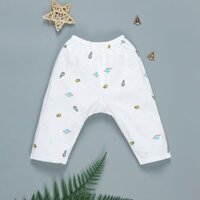 Quần dài in quả địa cầu IQ Baby màu trắng