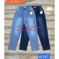 Quần dài jean nữ, quần jean lưng thun co giãn ống ôm vải dày đẹp thời trang
