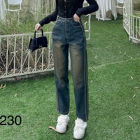 Quần Dài Jeans Nữ Baggy Viền Sườn Suông Trơn Basic Wash Chất Vải Denim Bò Jean WQJ012JE