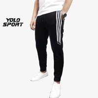 Quần Dài Jogger Nam Trơn Basic 3 Sọc Lửng Bo Ống Phong Cách Thể Thao Năng Động Tiện Dụng YOLO SPORT