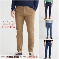 Quần dài kaki cao cấp nam J.CREW chuẩn phom, co dãn, mềm mịn
