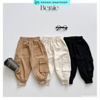 Quần dài kaki thể thao túi hộp bo gấu cho bé trai phong cách sành điệu 1 đến 7 tuổi SHUSHI 0424Q30