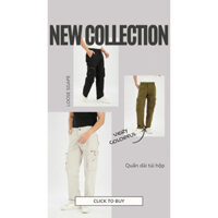 Quần Dài Kaki Túi Hộp Quần Túi Hộp Ống Suông Rộng 6 Túi Quần Ống Suông Kaki Dày Dặn