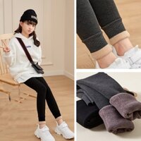 Quần dài lót lông cho bé siêu ấm chất len tăm đanh lì co giãn mềm mại, quần legging cho bé lót nỉ siêu ấm Baby City
