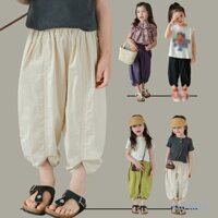 Quần Dài Lưng Thun Ống Rộng Màu Sắc Thời Trang Mùa Hè Phong Cách Hàn Quốc Cho Nữ