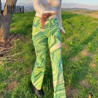 Quần Dài Lưng Vừa In Họa Tiết Hoa Tương Phản Có Khóa Kéo Thời Trang 2023 Cho Nữ