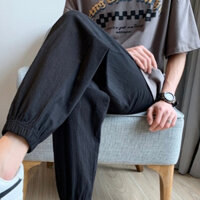 Quần Dài Nam Bo Gấu Chất Đũi Nhật Mềm Mịn Cạp Chun Có Dây Rút và Túi Hậu Phong Cách ulzzang