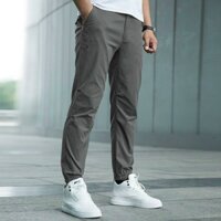 Quần Dài Nam Jogger Kaki Trơn Co Giãn Bo Chân Năng Động