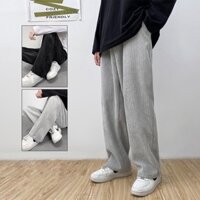Quần dài nam nữ ống xuông, Quần nỉ jogger cạp chun ống rộng nhung tăm ống loe cao cấp hách dáng dày dặn cao cấp